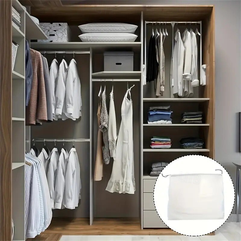 5/10 высококачественных белых атласных мешочков с завязками - мягкий и гладкий, пылезащитный мешочек для хранения, подходящий для сумок, париков и нижнего белья - можно стирать в стиральной машине, 2026 - $17.99 –P3