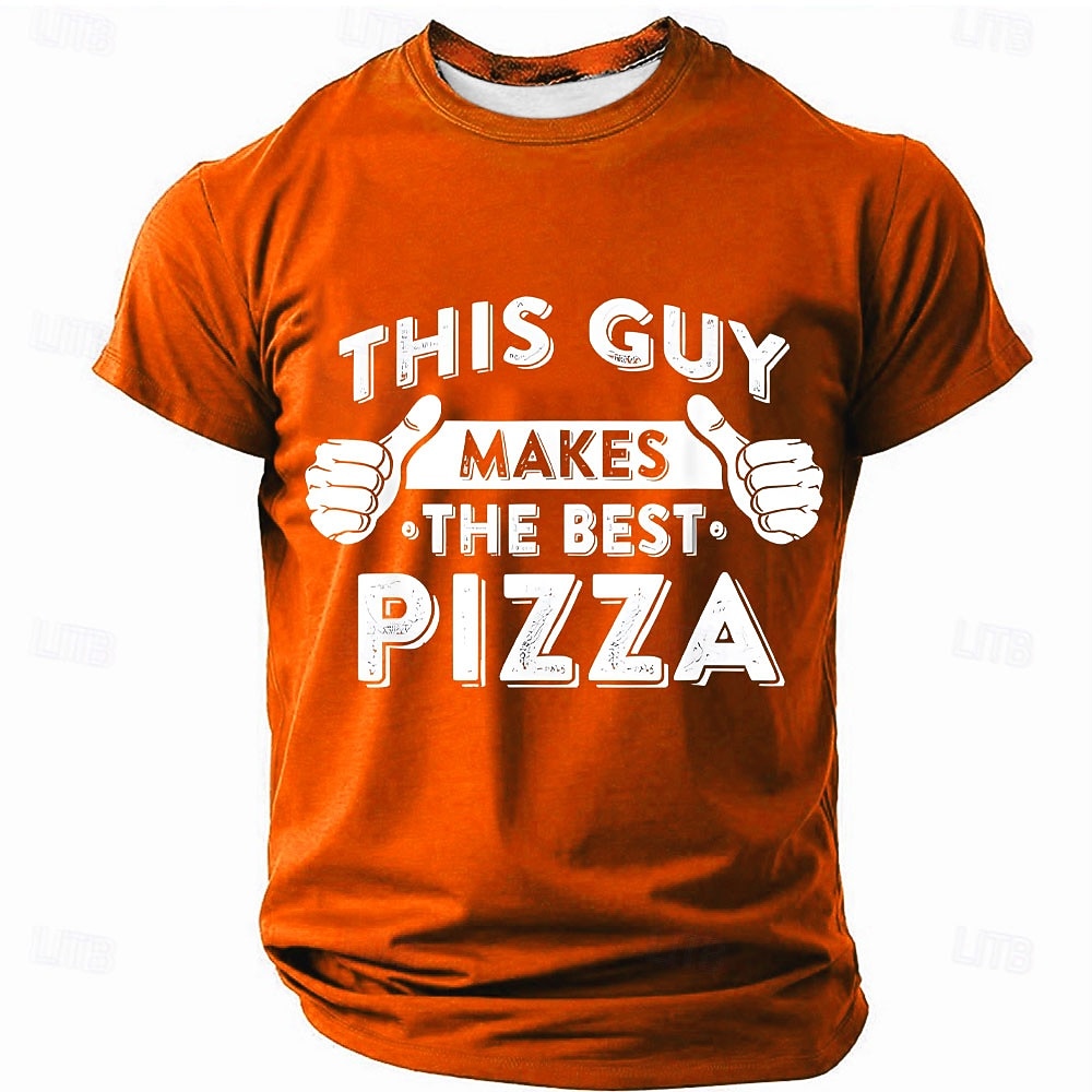 Voor heren Pizza Grappig jargon T-shirt Korte mouw T-shirt 3D-afdrukken Strakke ronde hals Overhemd Modieus Dagelijks Straat Dagelijks Zwart Rood blauw Zomer Lente Kleding S M L XL XXL XXXL 2025 - $17.99 –P3