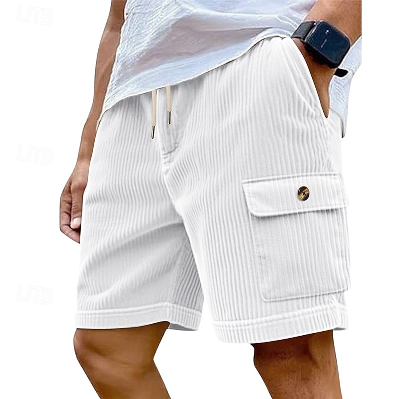 Men's Shorts Summer Shorts Casual Shorts Corduroy Shorts Drawstring Pocket Elastic Waist Plain Comfort Breathable Short Outdoor Vacation Sport Casual Navy Blue 2026 - $21.99 –P7