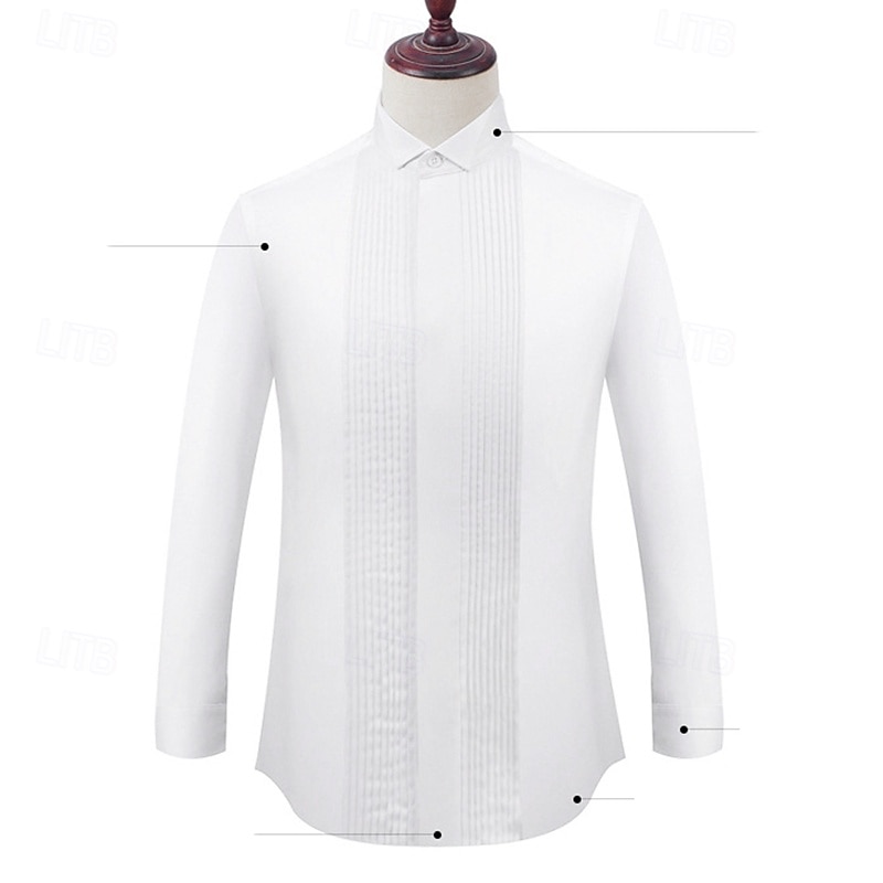 Herren Hemd Kleidhemd Bügelfreies Hemd Knopfhemd Einfach Formell Hochzeit Schwarz Weiß Rote Langarm Umlegekragen Sommer Frühling Bekleidung Schlank 2025 - $27.99 –P6