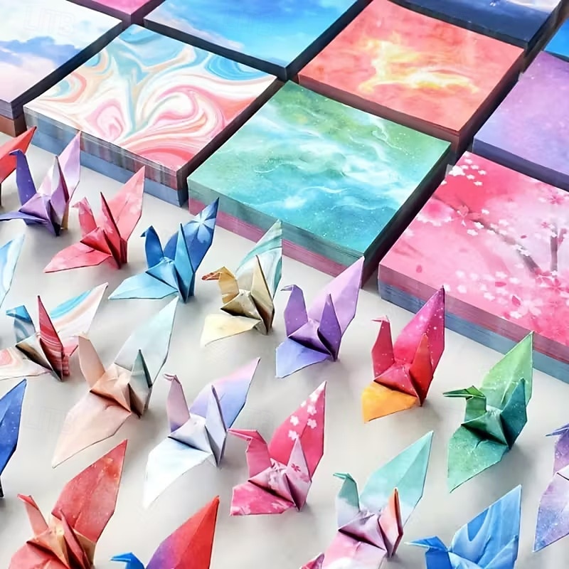400 piezas de papel de origami del zodiaco, papel cuadrado de colores para grullas de papel, estrellas y corazones, suministros de manualidades para niños y jardín de infantes 2026 - $15.99 –P6