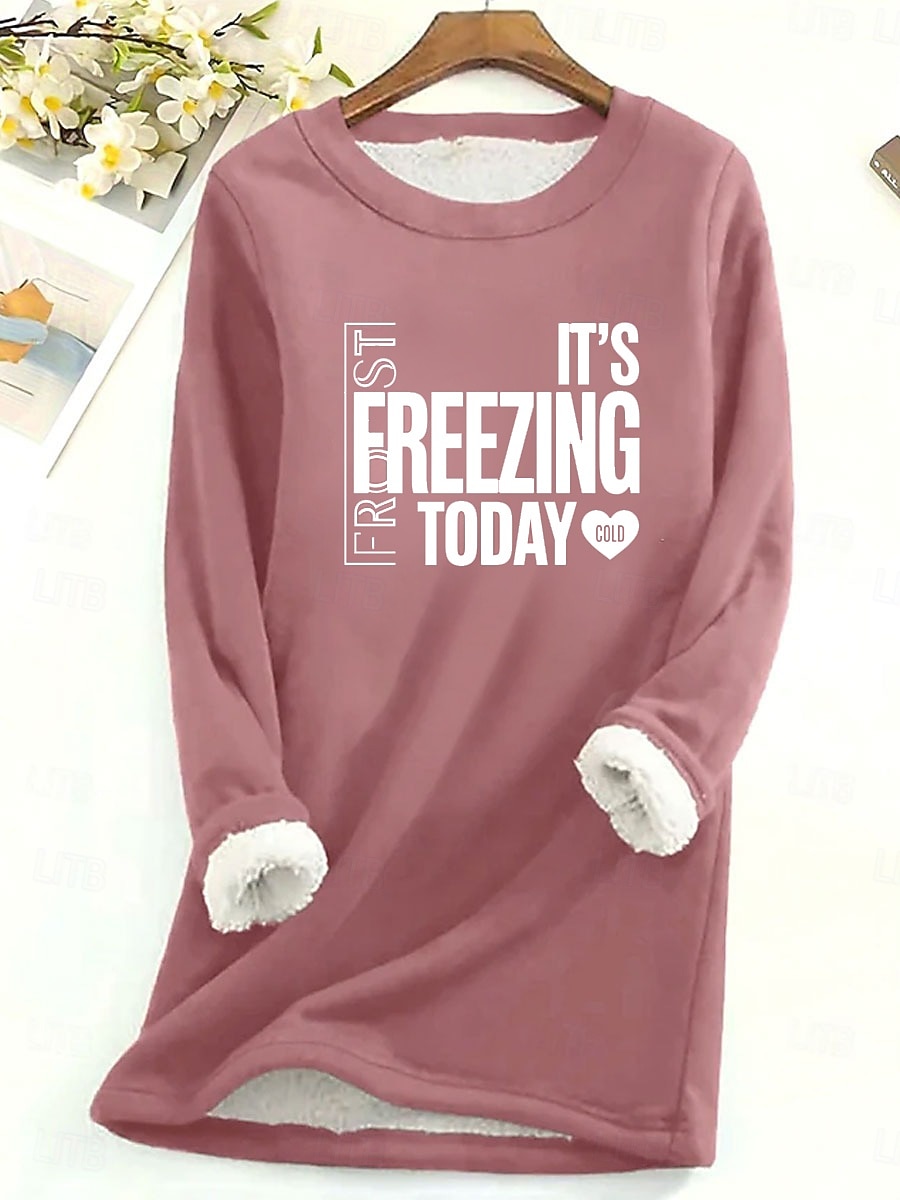 Női Pulóver pulóver Pullover Pulóverek Szöveg Meleg Utcai sikk Alkalmi Hosszú ujj Terített nyak Hosszú felsők Otthon Hétköznapi Nyomtatott Fekete Sárga Arcpír rózsaszín Sötétrózsaszín Medence Ősz Tél 2025 - $23.99 –P4