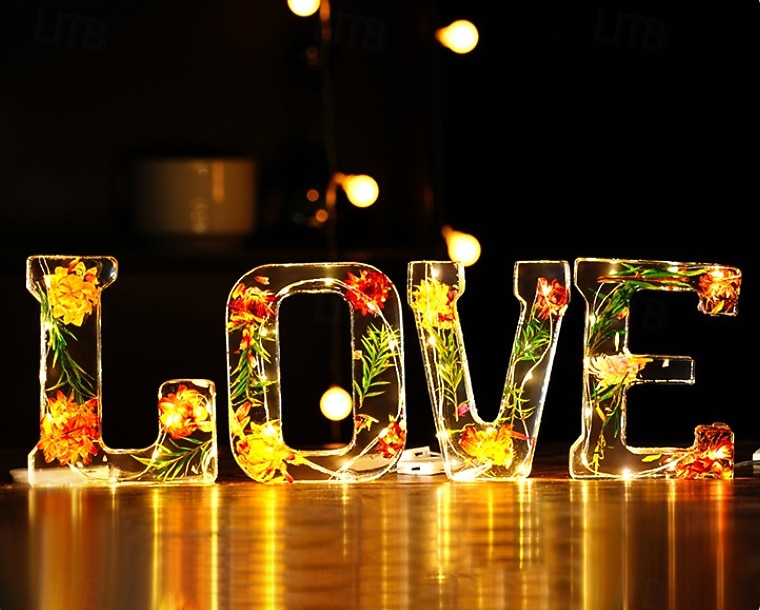 1 шт. светодиодный ночник 11,5 см с 26 буквами, теплый свет в виде сухого цветка, настольное украшение, декоративный светильник, светильник для украшения Рождества, Хэллоуина, свадьбы, дня рождения, вечеринки 2025 - $12.99 –P2