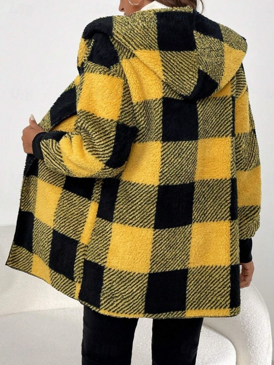 Pentru femei Jachetă din lână geacă Sherpa Comfortabil Respirabil Imprimeu Deschis frontal Casual Plisat Vacanță Stradă Casual Purtare Zilnică Deschis frontal Lung Răsfrânt Fit regulat Manșon Lung 2026 - $34.99 –P5