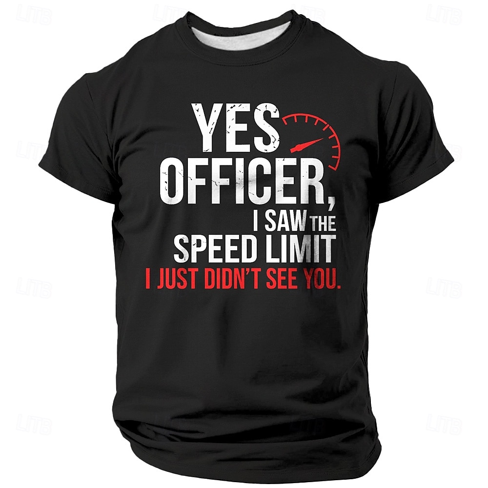 Camiseta Gráfica Engraçada de Dirigir Masculina - Sim Oficial Vi o Limite de Velocidade Só Não Vi Você Camiseta Sarcástica de Manga Curta de 2026 por $19.49 –P1