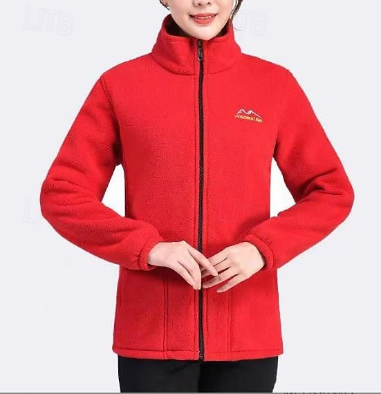 Veste polaire Femmes Top manche longue Col montant Doux Chaud Avec Poches Salle de sport Course Fitness Des sports Tenues de Sport Noir Rouge de 2026 ? $13.99 –P3