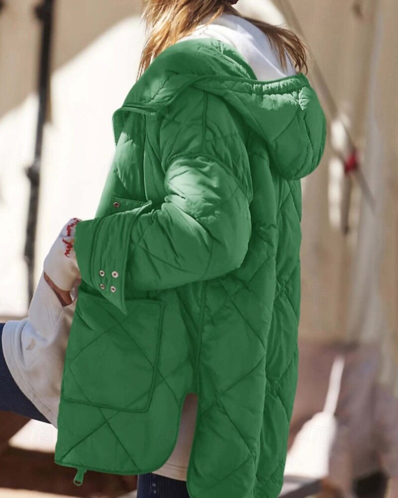Mulheres Casaco de inverno Casaco com capuz Manter Quente Confortável Zíper Bolsos Hem irregular Casual Tecido Férias Casual Roupa Diária Final de semana Longo Com Capuz Normal Manga Longa agasalhos de 2025 por $65.99 –P3
