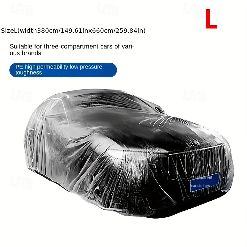 Universele transparante autohoes - zware PE-folie stofdicht &UV-bescherming, krasbestendig, transparant, volledige dekking voor bescherming tegen alle weersomstandigheden, binnen- en buitengebruik 2026 - $16.99 –P3