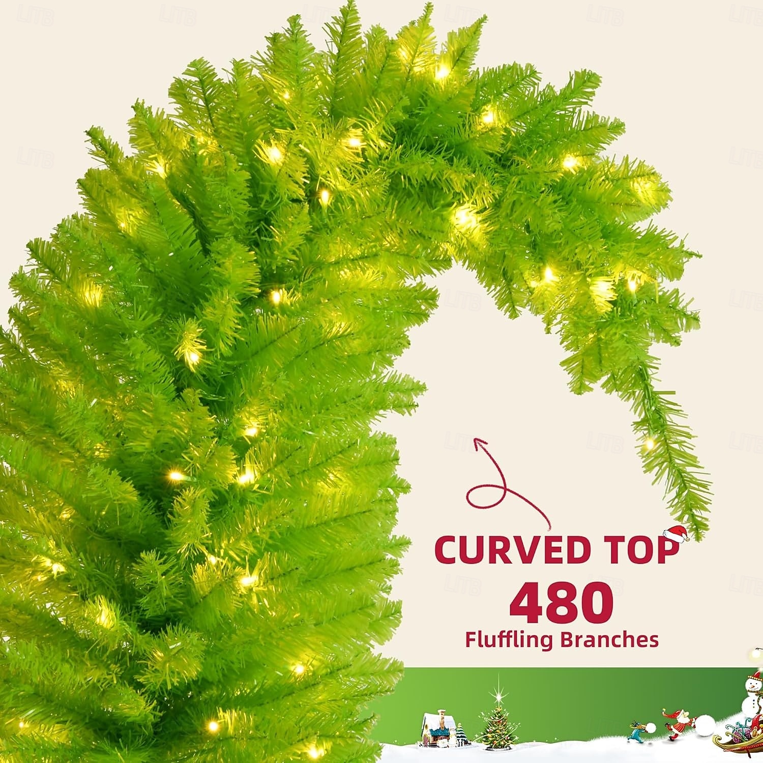 Whimsical Christmas Tree - 90/150cm Artificial Grinchs Christmas Tree with Lights - LED Lights/Stand - Perfect for Christmas Decorations Indoor/Party Decoration 2025 - $40.99 –P4