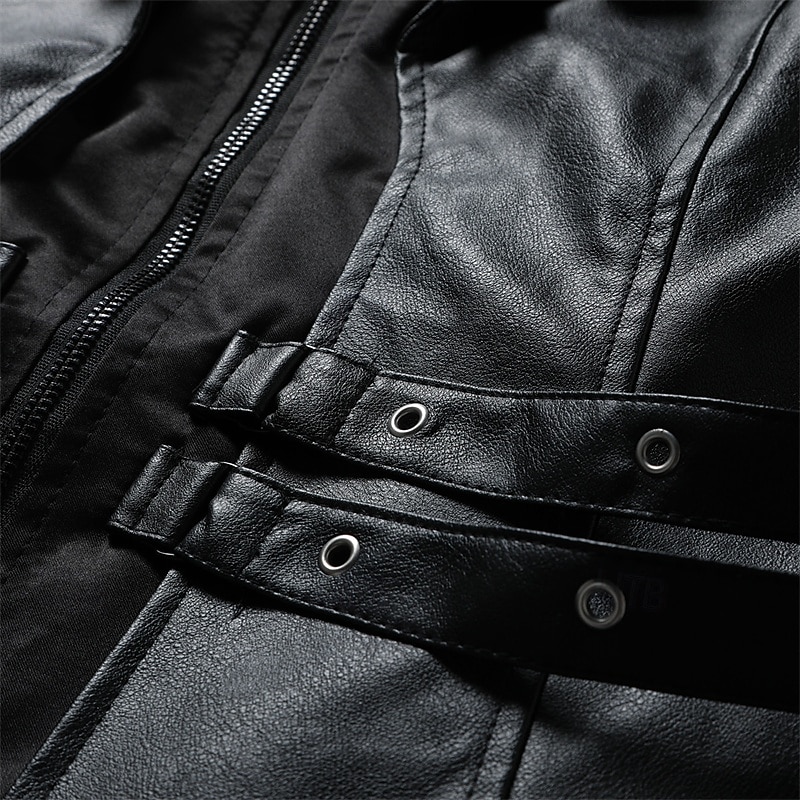 Herren Mantel Trenchcoat Langer Trenchcoat Urlaub Täglich Herbst Winter Kunstleder Winddicht Oberbekleidung Bekleidung Mode Klassisch Einfach Tasche Revers Einreihig 2025 - $102.99 –P5