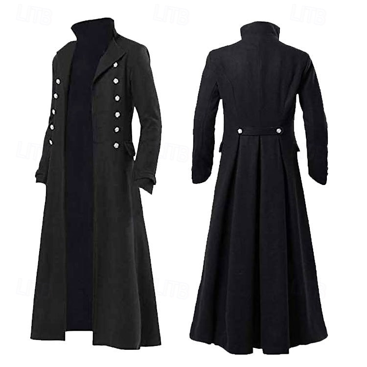 Retrò Vintage Punk & Gotico Medievale Cappotto Trench Vampiro Costume Per uomo Halloween Carnevale Feste Casual Quotidiano Fiera Rinascimentale Adulti Cappotto del 2026 a $40.99 –P8
