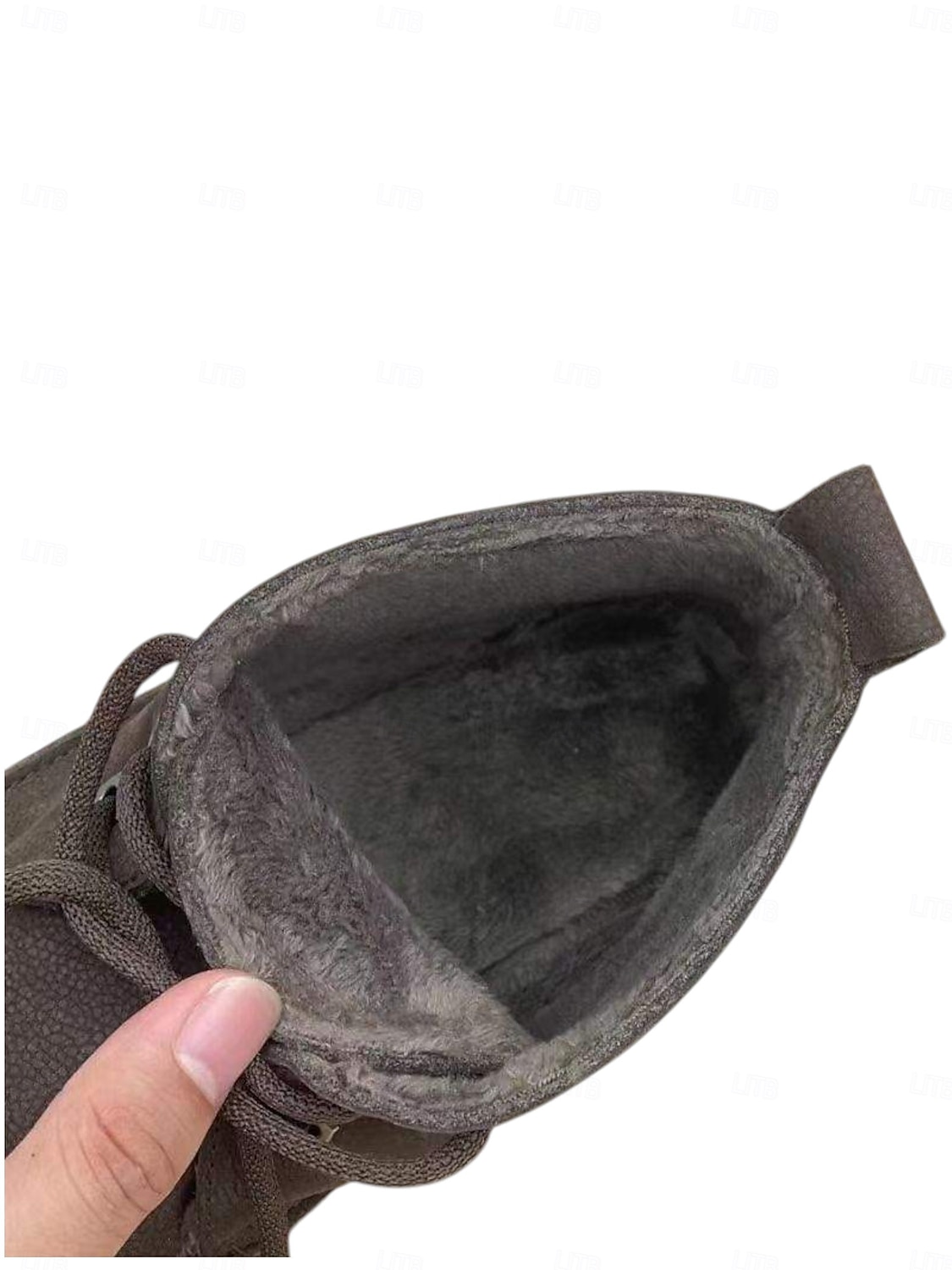Warme, met fleece gevoerde suède enkellaarsjes voor dames - comfortabele veterschoenen voor de winter, voor buiten en dagelijks gebruik 2026 - BHD 23.09 –P4