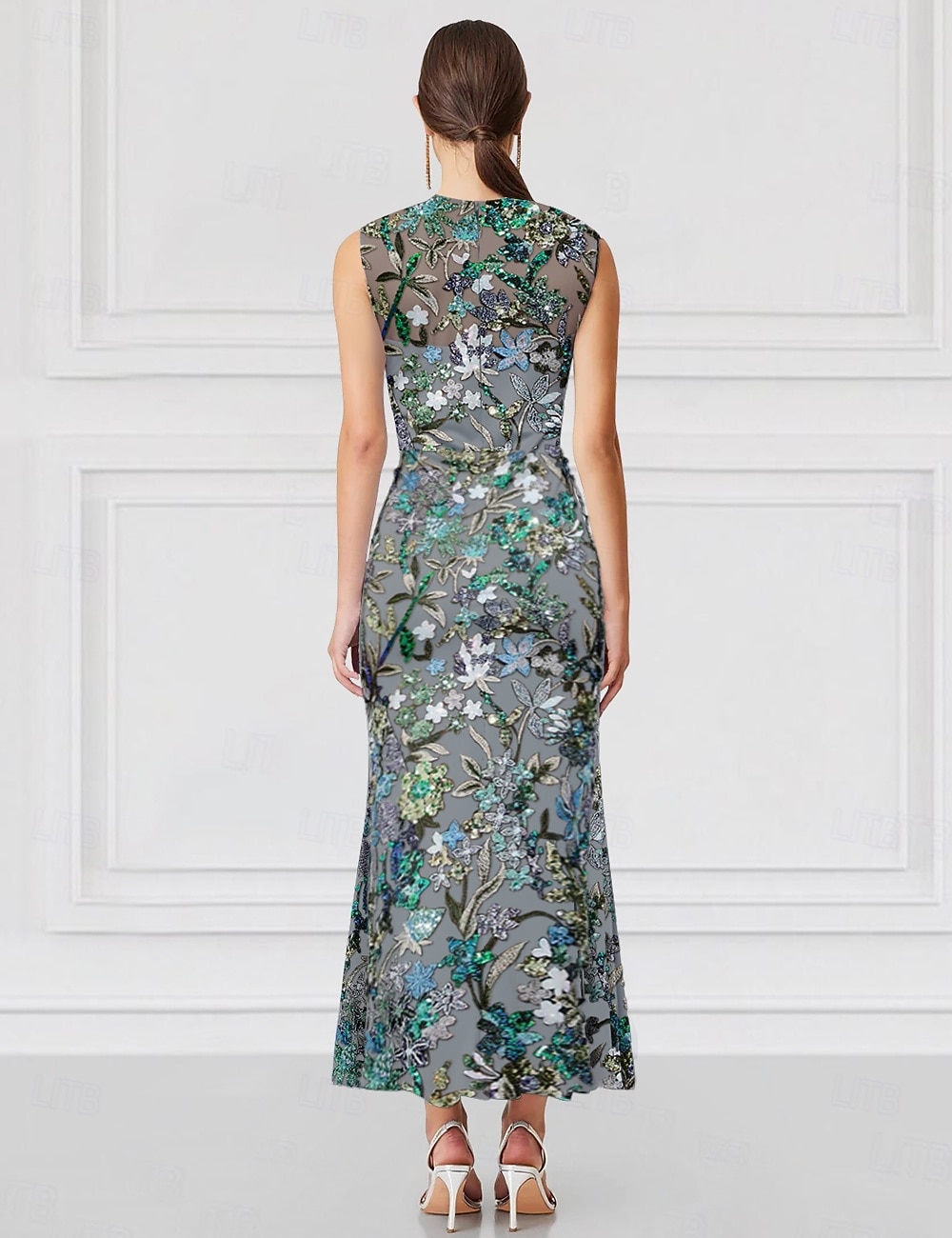 Corte Trompeta Sirena Hasta el Suelo Bordado con cuentas Vestido formal Vestido de madre de la novia Vestidos de coctel Vestidos de fiesta Elegante Vintage Bloque de Color Sin Mangas Cuello Alto Boda 2026 - $197.99 –P3