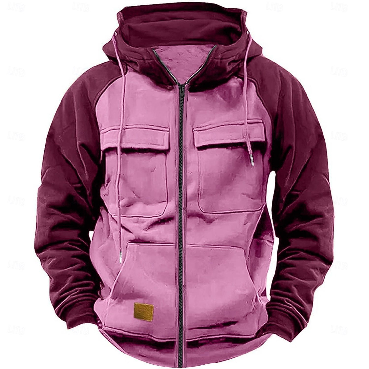 Per uomo Felpa con cappuccio Felpa con cappuccio a zip intera Felpa con cappuccio tattica Rosso bordeaux Nero Rosa Verde militare Blu Con cappuccio Liscio Compatto Sportivo Giornaliero Streetwear del 2025 a $37.99 –P3