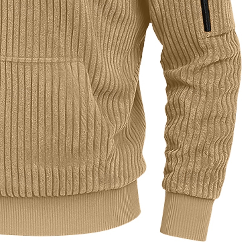 Per uomo Felpa con cappuccio Felpa con cappuccio a zip intera Velluto a coste Felpa con cappuccio tattica Nero Bianco Verde militare Rosso Borgogna Con Cappuccio Semplice Testurizzato Sport & Outdoor del 2025 a $23.99 –P16