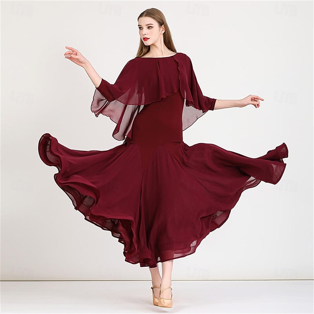 klänning för damdans, långärmad, modern valsdräkt, damdräkt för prestationsträning 2025 - $202.69 –P1