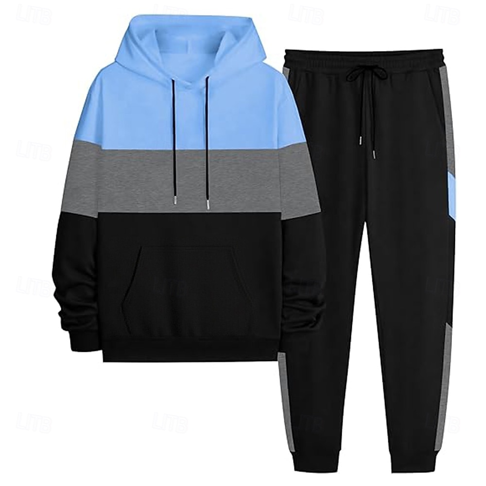 Férfi Színes Vízszintes csíkok 2db 3D pulóver készletek Tracksuit Kapucnis pulóver Hosszú ujj Hosszú nadrág Kapucni Alkalmi Napi Hétköznapi Sportruházat Szabadság 3D nyomtatás Színes Tavasz Ősz Tél 2025 - $45.99 –P5