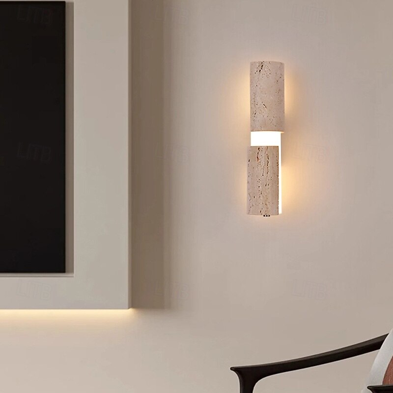 nástěnná lampa, travertin ve stylu japonského wabi-sabi, ložnice, obývací pokoj, zadní stěna, chodba, hotel 2025 - $215.69 –P6