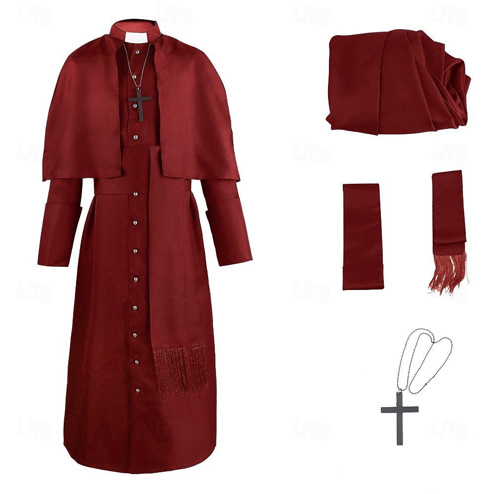 Retrò Vintage Medievale Rinascimento Cappotto Costume di fantasia Prete Costume Per uomo Halloween Carnevale Performance LARP Fiera Rinascimentale Adulti Body / Tutina del 2026 a $49.99 –P13
