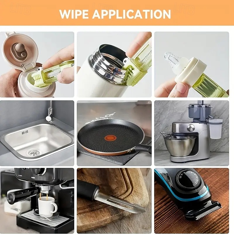 Cepillo de limpieza de cocodrilo 3 en 1 con cepillos de fregado intercambiables, juego de cepillos para limpiar grietas, para espacios reducidos entre biberones, vaso apto para biberones, ranuras y 2025 - $6.49 –P17