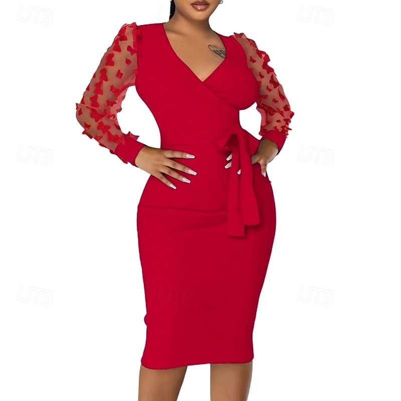 Damen Minikleid schwarzes kleid Partykleid Cocktailkleid Satinkleid Mode Modern Party Abendgesellschaft Cocktailparty Normale Passform Einfach Langarm V Ausschnitt Schwarz Weiß Wein Rote Herbst Winter 2025 - $31.99 –P11