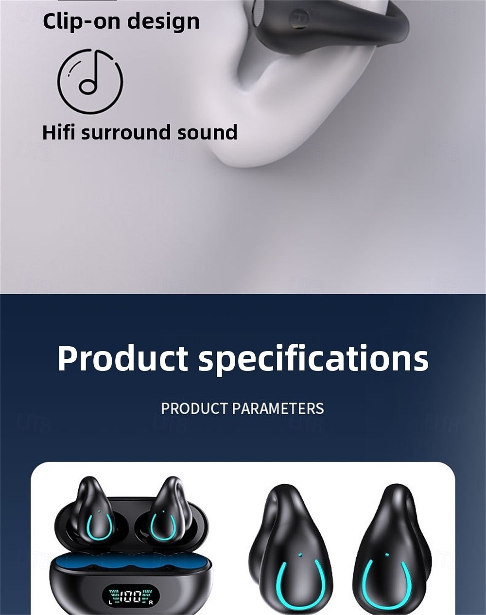Q71 TWS True auriculares inalámbricos En el oido Auriculares de Gancho Bluetooth5.0 Deportes Impermeable Estéreo para Apple Samsung Huawei Xiaomi MI Entrenamiento de gimnasio Esquí Camping 2025 - $34.99 –P14