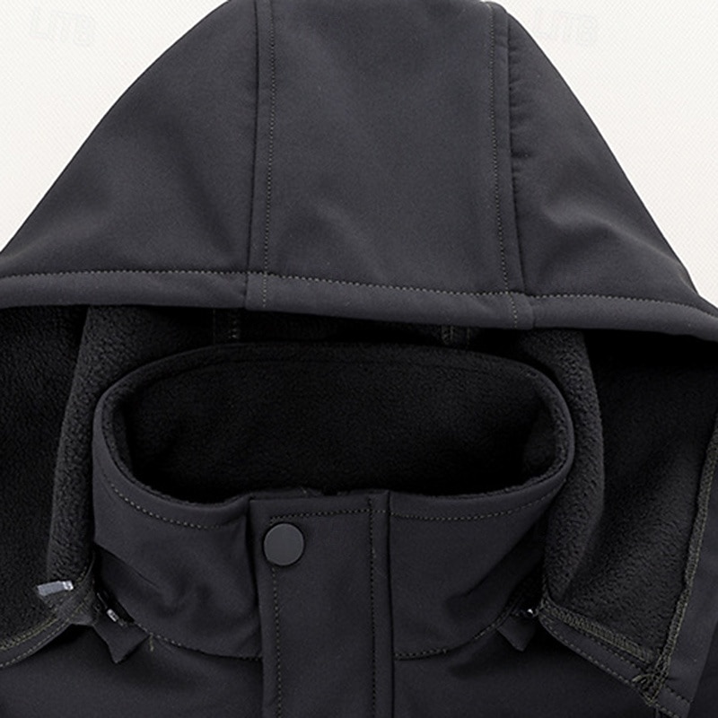 Herre Turjakke Fleece-jakke Vinterfrakk Pufferjakke Termisk sett Vinter Høst utendørs Hold Varm Vanntett Vindtett Topper Mørkegrå Svart Rød Lysegrå Grønn 2026 - $63.99 –P7