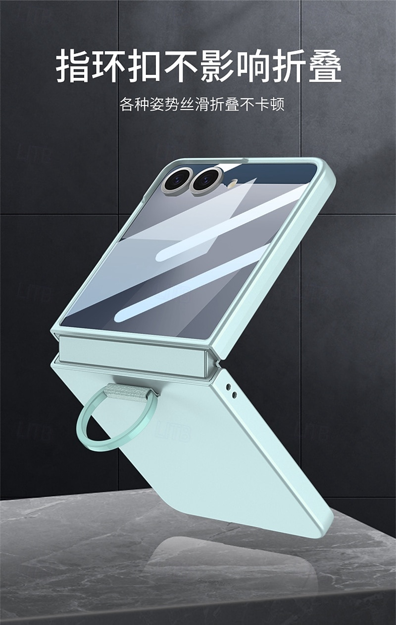 Phone Case For Samsung Galaxy Z Flip 7 Back Cover Full Body Protective Ring Buckle Shockproof Retro PC 2025 - $15.99 –P7