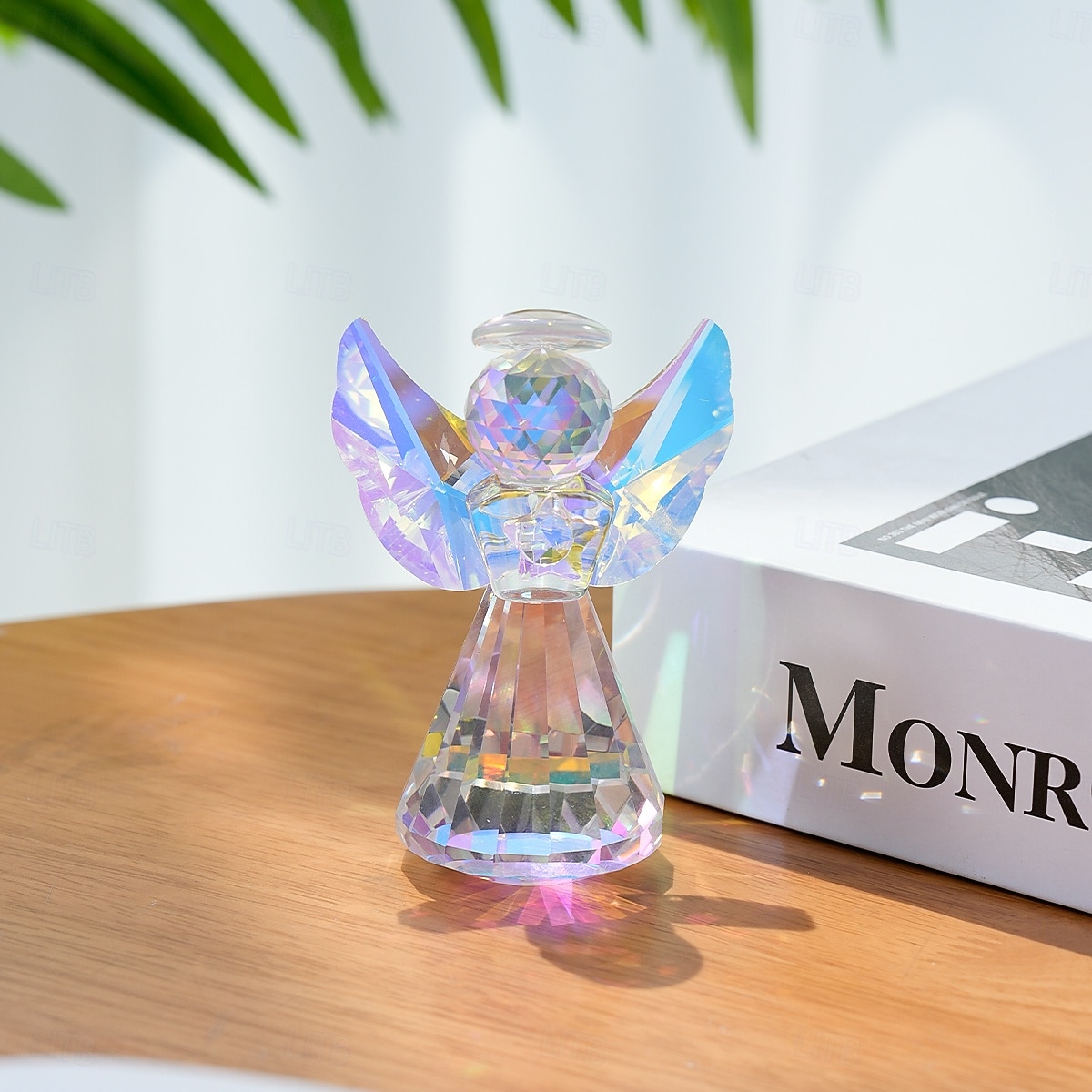 1 kpl kristalli enkelinmuotoinen koristeellinen käsityö ikkunalaudalle prisma valoa vangitseva koristeellinen auringonsieppari koriste-esineet sopivat festivaali- ja juhlakoristeluun kodinsisustukseen 2026 - $13.49 –P8