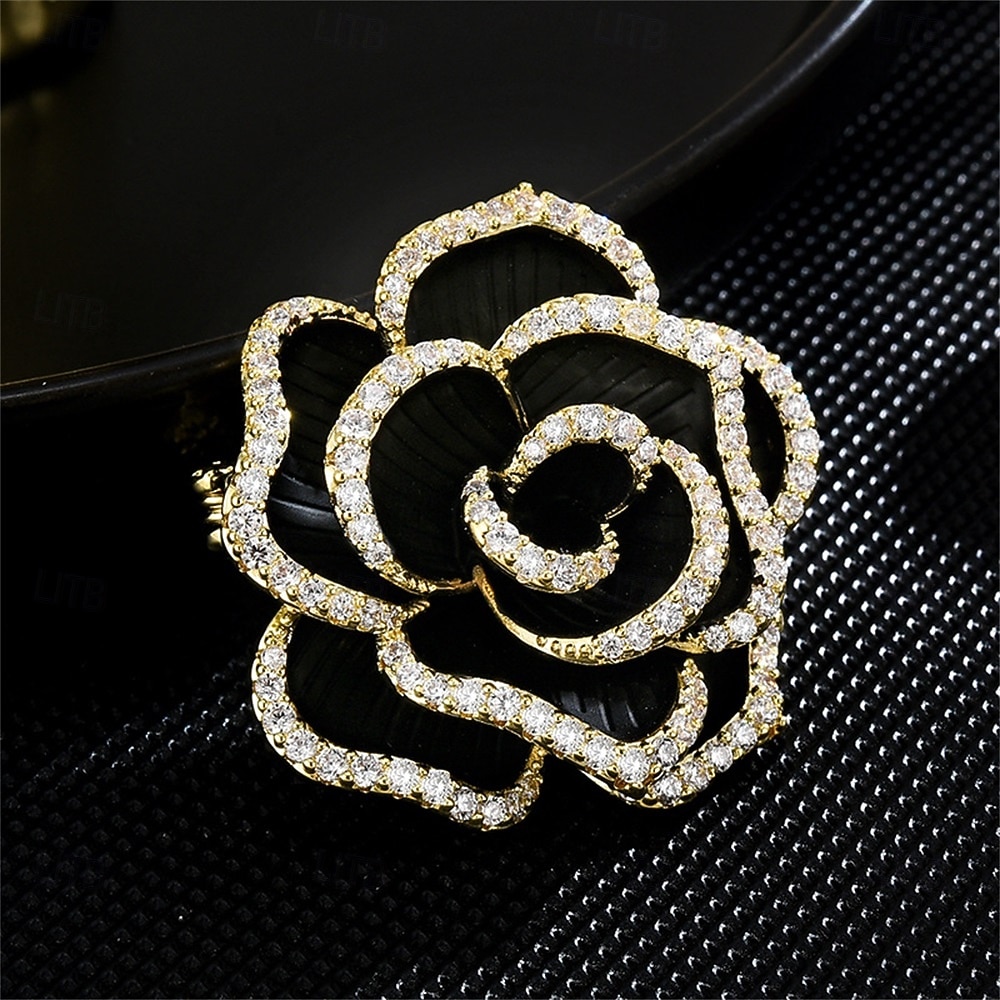 Broschen Klassisch Retro Blume Mode Brosche Schmuck Schwarz Für Hochzeit Party Geschenk Verlobung Abschlussball Festival 2026 - $32.99 –P1