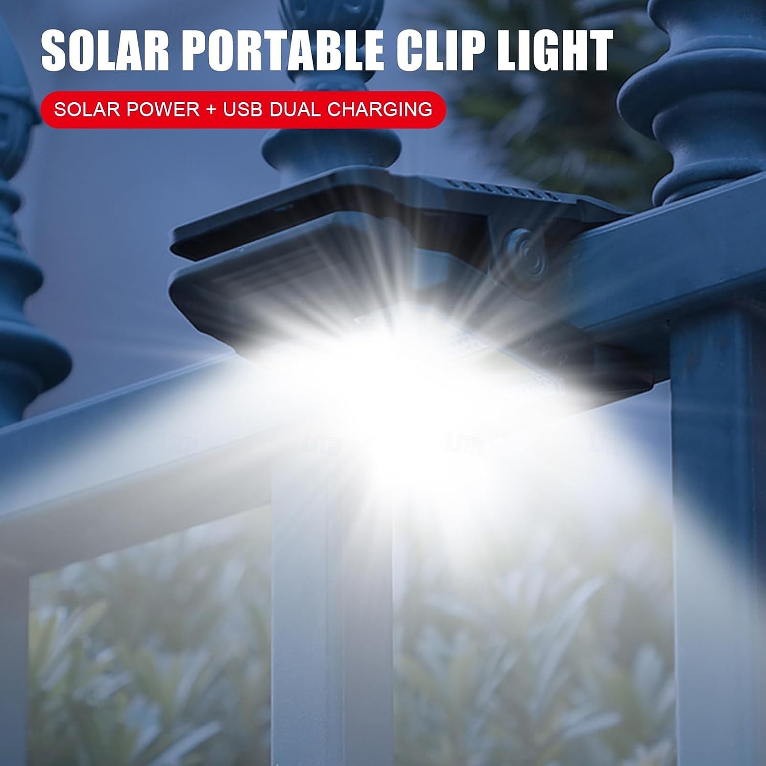 مصباح شمسي خارجي بمشبك مع مستشعر حركة، مصابيح شمسية خارجية مقاومة للماء، 3 أوضاع إضاءة أمان، إضاءة طوارئ محمولة للحديقة والبوابة والفناء والتخييم 2026 - $17.99 –P4