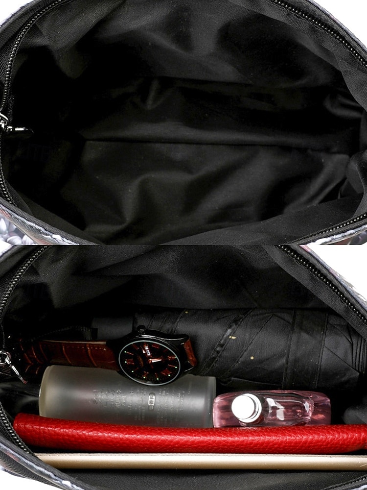 Borsa a tracolla da donna con stampa teschio – motivo floreale gotico, borsa casual in similpelle per feste di Halloween e uso quotidiano del 2025 a $18.99 –P10