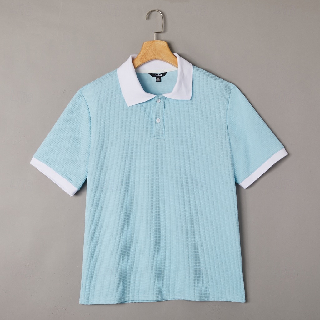 Pánské Golfová košile Vaflové pletené polo tričko Obchod Ležérní Klasický Krátký rukáv Módní Moderní Pevná barva Knoflíky Léto Jaro Žlutá Námořnická modř Khaki Světle modrá Golfová košile 2025 - $26.99 –P6