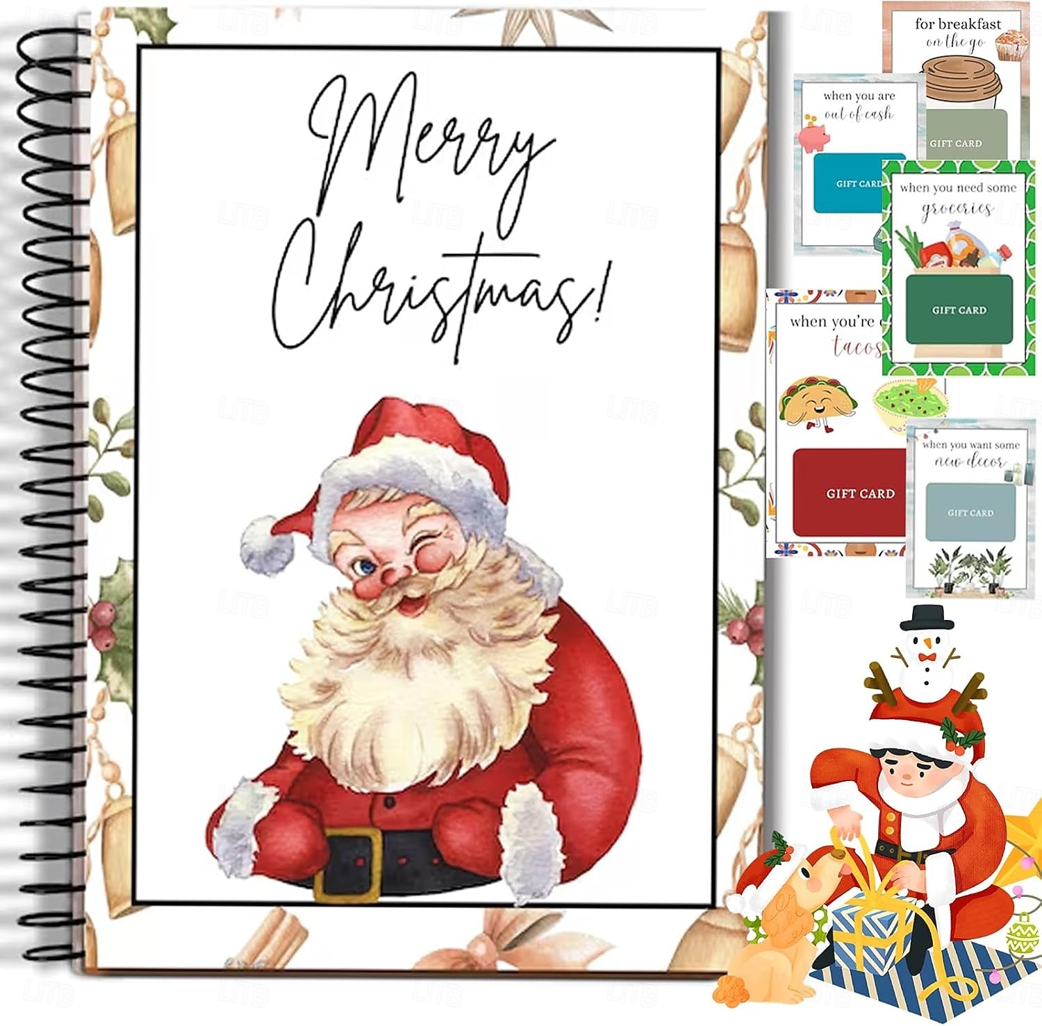 Christmas Gift Card Book Surprises On Every Page DIY Spiral-Bound Merry Christmas College Survival Gift Card Book Holder Ideal Gifts for Family, Friends, Teachers, Teens And Colleagues 2026 - $17.49 –P1