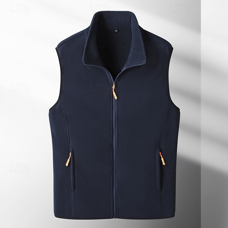 Ανδρικά Γιλέκο Fleece Veste Gilet ΕΞΩΤΕΡΙΚΟΥ ΧΩΡΟΥ Καθημερινά Μοντέρνα Καθημερινό Φθινόπωρο Χειμώνας Τσέπη Πολυεστέρας Διατηρείτε Ζεστό Σκέτο Φερμουάρ Όρθιος Γιακάς Κανονικό 2026 - $28.99 –P2