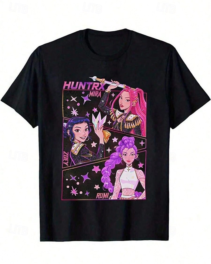 K-popowa koszulka z krótkim rękawem dla dziewcząt w modnym stylu anime z motywem łowcy demonów, wykonana w 100% z bawełny, oddychająca i wygodna, z nadrukiem, modna, na co dzień, ze słodkim wzorem i zabawną grafiką 2025 - $13.99 –P5