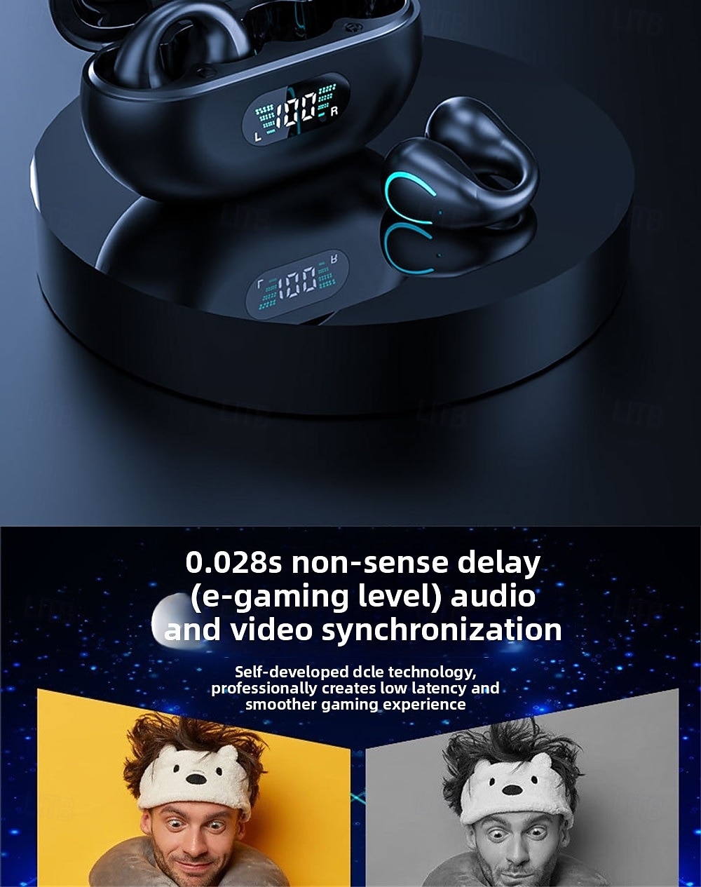 Q71 TWS True auriculares inalámbricos En el oido Auriculares de Gancho Bluetooth5.0 Deportes Impermeable Estéreo para Apple Samsung Huawei Xiaomi MI Entrenamiento de gimnasio Esquí Camping 2025 - $34.99 –P12