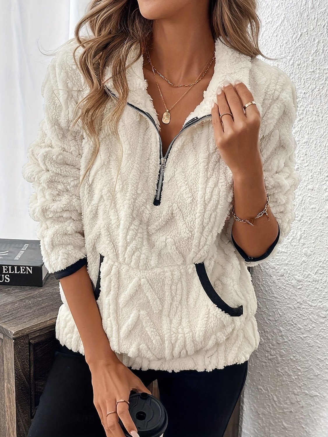 Damen Pullover Sweatshirt Lässig Langarm Rundhalsausschnitt Normale Oberteile Blau Weiß Rosa Wein Purpur Sommer Herbst Winter 2026 - $33.99 –P2