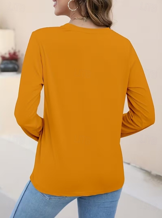 Noël Femmes T-shirt Graphique Lettre Croix ancien Mode Élégant manche longue Col ras du cou Col rond Hauts Réguliers Quotidien Week-end Imprimé Noir Jaune Rouge Bleu Printemps Automne Hiver de 2025 ? $26.99 –P7