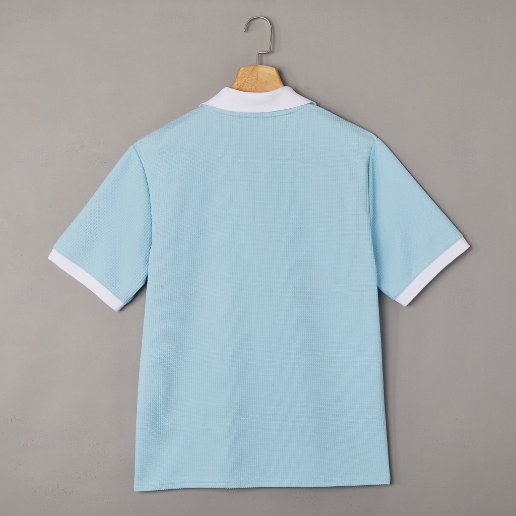 Pánské Golfová košile Vaflové pletené polo tričko Obchod Ležérní Klasický Krátký rukáv Módní Moderní Pevná barva Knoflíky Léto Jaro Žlutá Námořnická modř Khaki Světle modrá Golfová košile 2025 - $26.99 –P7