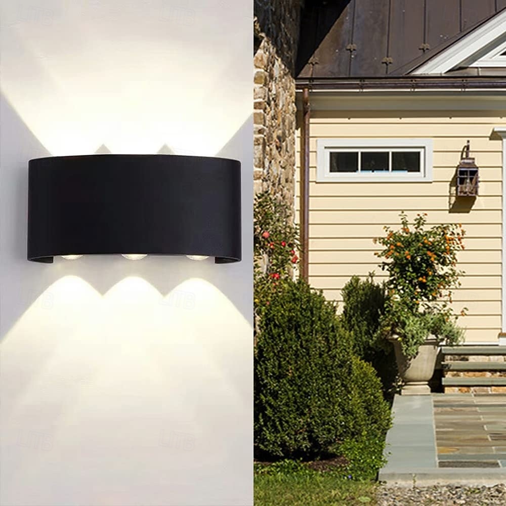 3-свет 17см светодиодные настенные светильники геометрический дизайн водонепроницаемые наружные настенные светильники современный минималистский стиль алюминий гостиная спальня коридор настенный светильник ip65 85-265v 2025 - $33.99 –P6