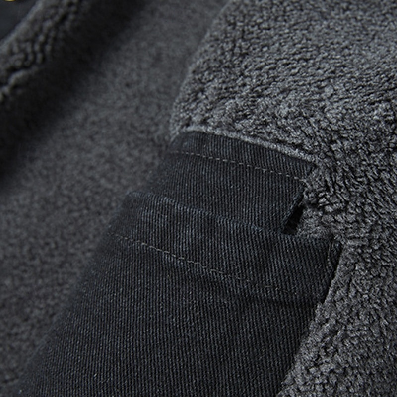 Męskie Kurtka zimowa Kurtka polarowa Jeansowa kurtka Urlop Codzienny Keep Warm Kieszeń Polar Jesień Zima Równina Moda Moda miejska Klapa Regularny Czarny Niebieski Ciemnoszary Kurtki 2025 - $66.99 –P11