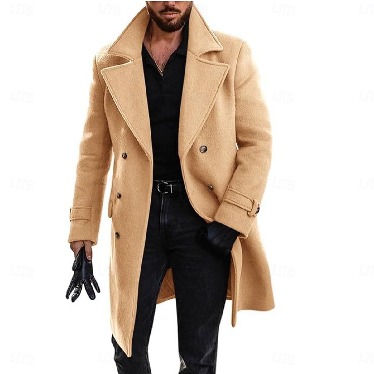 Muži Kabát Peacoat Dlouhý trenčkot Trenčkot Obchod Ležérní Podzim Zima Polyester Svrchní oděvy Oblečení Klasické Formální Bez vzoru Klasické klopy 2026 - $57.99 –P5