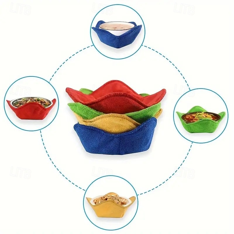 Lot de 4/8 grilles pour plats chauds allant au micro-ondes – lavables en machine, pliables, isolées, antidérapantes avec poignées, protègent les mains &table, idéale pour la soupe, accessoires de de 2025 ? $17.99 –P6