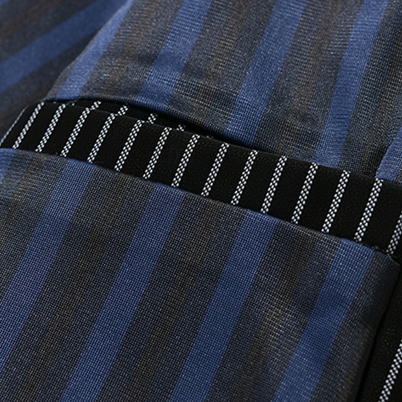 Homme Veste Légère Veste Cargo Veste Décontractée Vacances Quotidien Respirant Avec Poches Printemps Automne Rayure Mode Classique Revers Régulier Noir Café Veste de 2026 ? $50.99 –P10