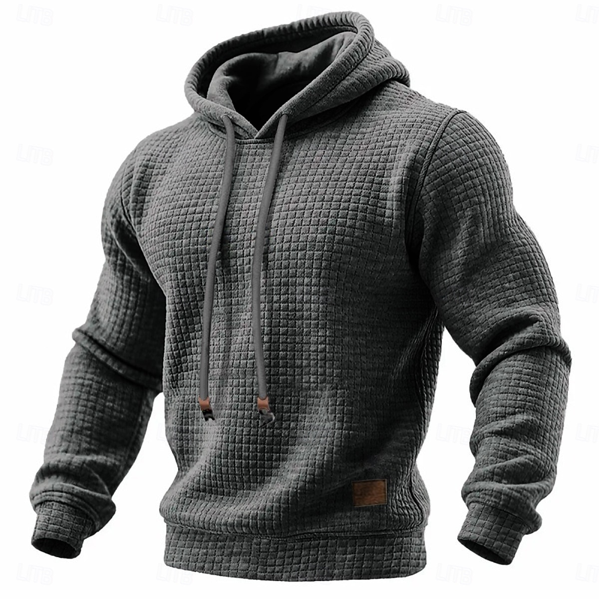 Homens Moletom Moletons Waffle Moletom com capuz Adamascado Preto Branco Verde Tropa Vermelho Com Capuz Tecido Textura Casual Diário Desportos e Ar livre Roupa de rua Legal Roupa de Esporte Primavera de 2026 por $24.99 –P2