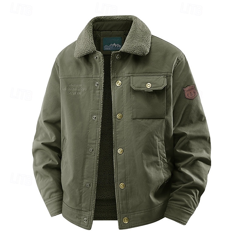 Ανδρικά Χειμωνιάτικα μπουφάν Μπουφάν fleece Μπουφάν Cargo Casual Jacket Διακοπές Καθημερινά Διατηρείτε Ζεστό Τσέπη Φλις Φθινόπωρο Χειμώνας Σκέτο Μοντέρνα Κομψό στυλ street Πέτο Κανονικό 2026 - $53.99 –P11
