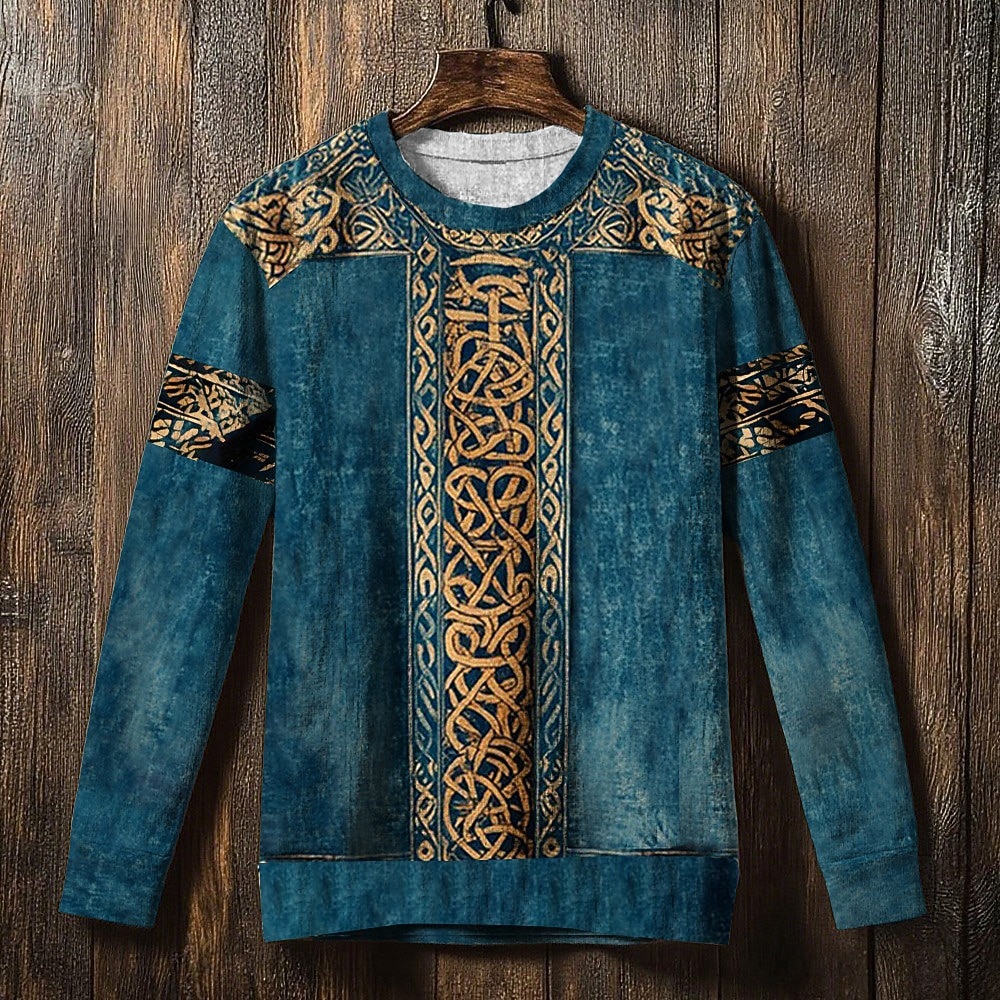 Férfi Pulóver Medence Katonai zöld Sötétszürke Terített nyak Kelta csomó Nyomtatott Hétköznapi Napi Utcai öltözék Szüret Viking Ősz Tél Ruházat Pulcsik Pulóverek Hosszú ujj 2026 - $28.99 –P2