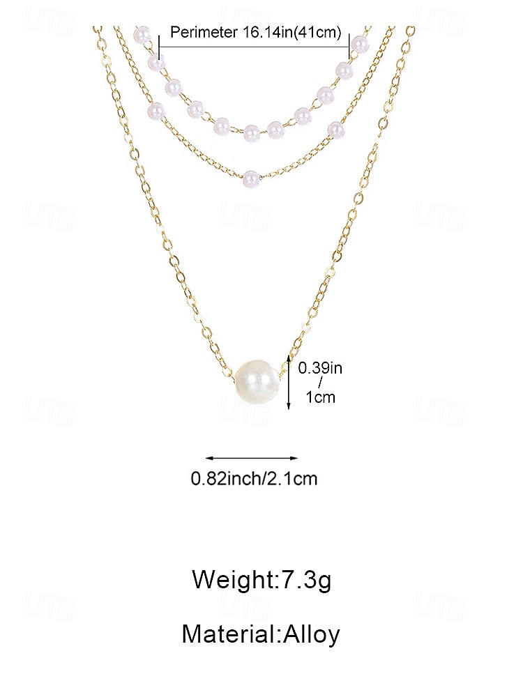 Kerstkruisketting voor dames, gelaagde gouden ketting met parel- en strass-hanger, elegante feestsieraden voor feesten, bruiloften en als cadeau 2026 - $5.99 –P20