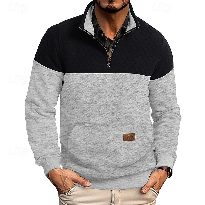 Homens Moletom Moletom Waffle Moletom com capuz Estacionar Moletom com zíper Verde Tropa Vinho Azul Real Marron Cáqui Colarinho Clerical Tecido Patchwork Desportos e Ar livre Casual Diário Roupa de de 2025 por $27.99 –P6